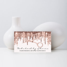 Friseursalon Schere Rose Tropfen Weiß Visitenkarte