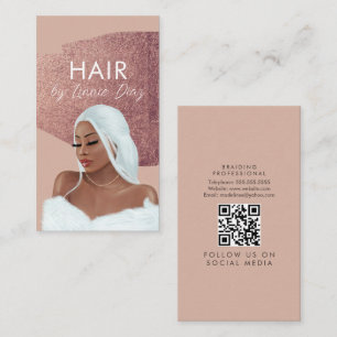 Friseursalon Schönheit Schwarze Schrift Rose Pink  Visitenkarte