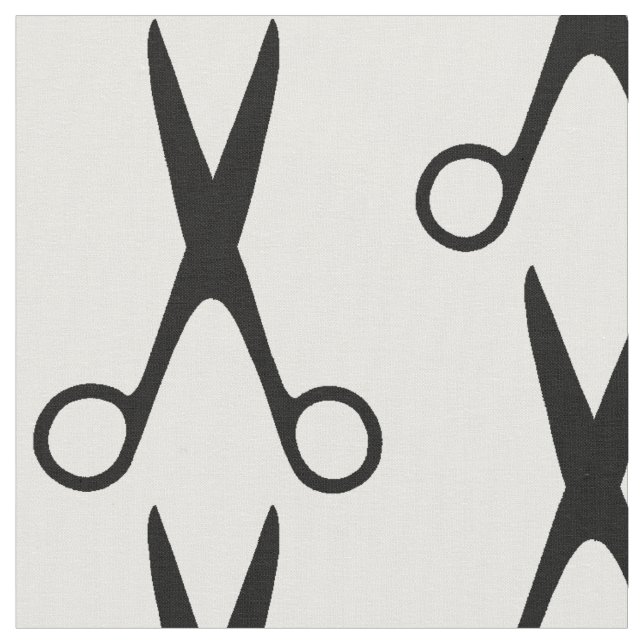 Friseursalon schwarze Schere, weißes Muster Stoff (Nahaufnahme)