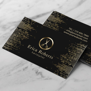 Friseursalon Scissor Logo-modisches Schwarzes u. Visitenkarte