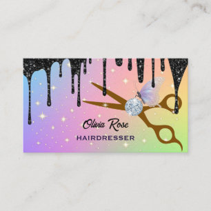 Friseursalon Silver Scissors Beauty Drips Geschäft Visitenkarte
