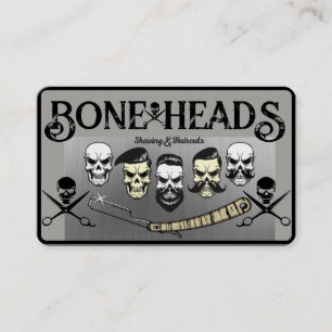 Friseursalon-Skulls, CrossScissors in Grays Visitenkarte