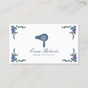 Friseursalon Vintag Blauer Blumenblume Visitenkarte