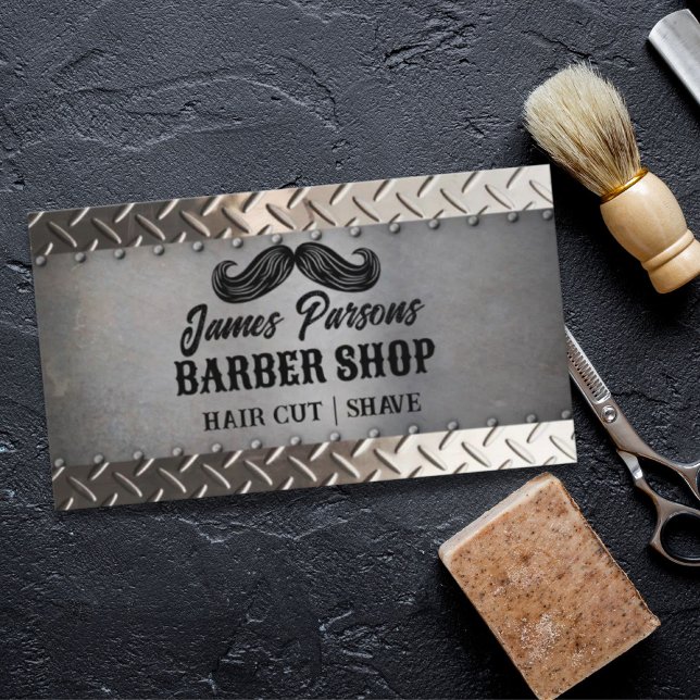 Friseursalon Visitenkarte (Industrial Barbershop Hair Stylist Barber Shop Business Card)