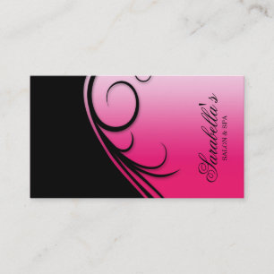 Friseursalon-Visitenkarte-Strudel-Rosa-Schwarzes Visitenkarte