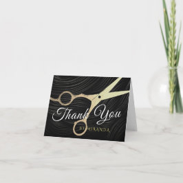FriseursalonHairstylist danken Ihnen Goldscheren Dankeskarte
