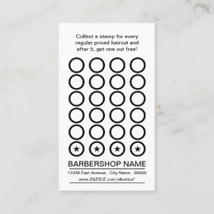 Friseursalonpfosten-Briefmarkenkarte Treuekarte