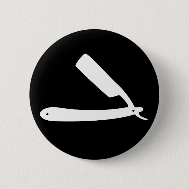 Friseursalonrasiermesser Button (Vorderseite)