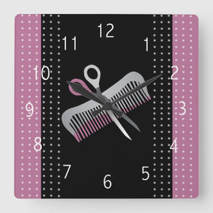 Friseursalonuhr Quadratische Wanduhr