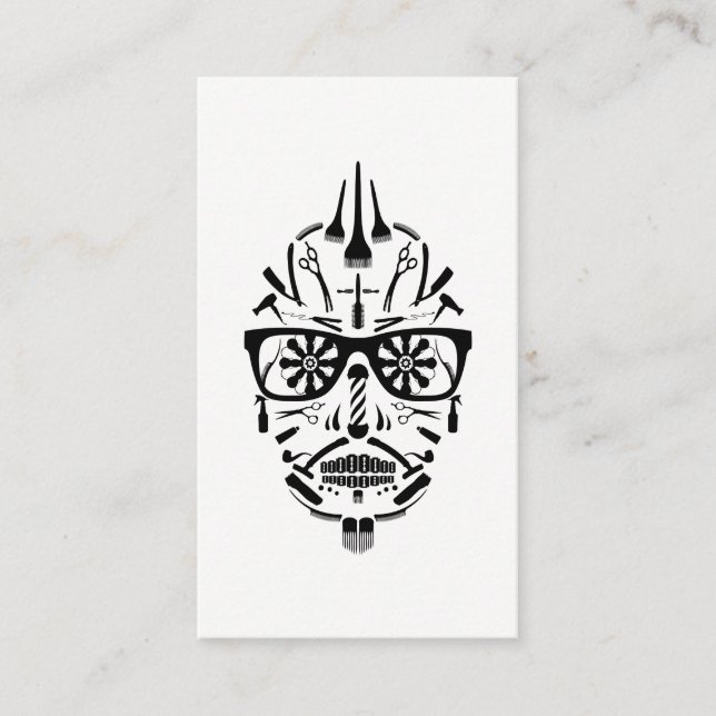 Friseursalonzuckerschädel-Briefmarkenkarte Treuekarte (Vorderseite)