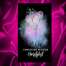 Friseurschere auf lila Wolke Visitenkarte