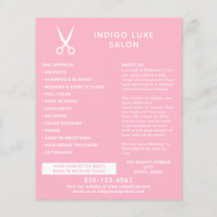 Friseurschere modern pink Marketing Flyer