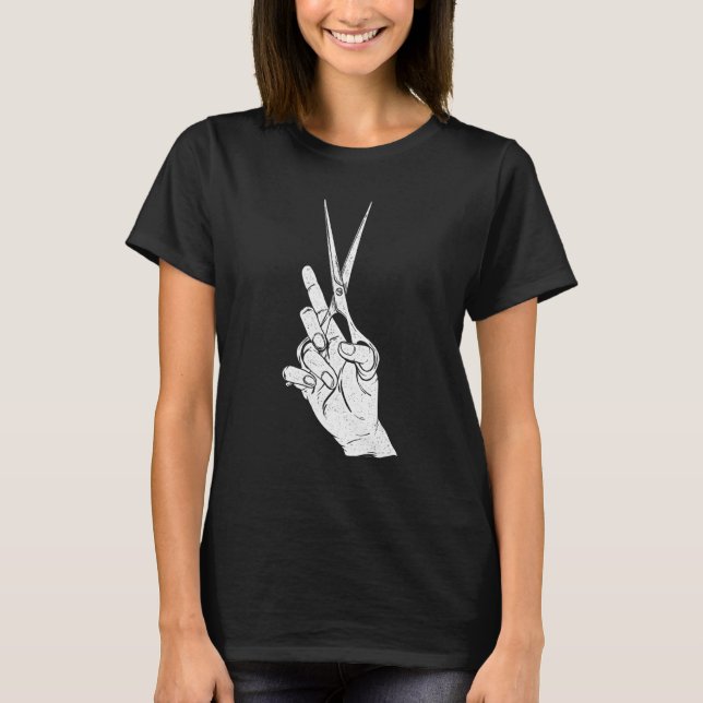 Friseurschere Schönheitschirurin Friseursalon T-Shirt (Vorderseite)
