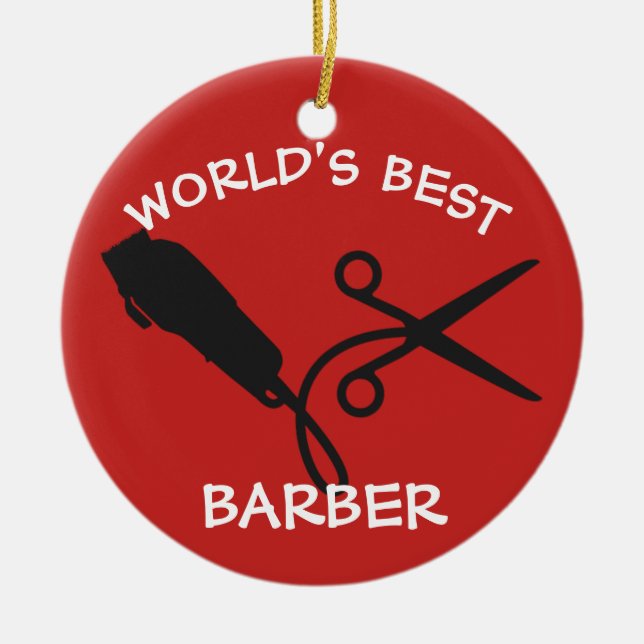 Friseurscherer-Rasiermesserscheren der Welt beste Keramik Ornament (Vorne)