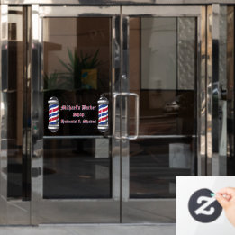 Friseurshop-Stangen Promo 2 anpassen Fensteraufkleber