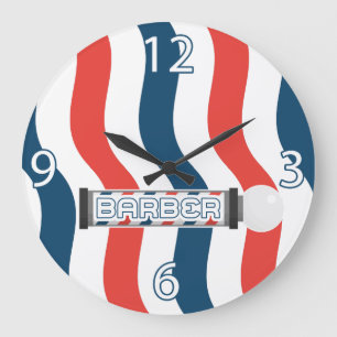 Friseurstuben-Uhr - Anpassbar Große Wanduhr