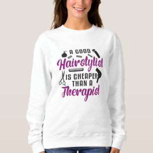 Friseurstylistin Barber Schere Therapy Geschenk Id Sweatshirt