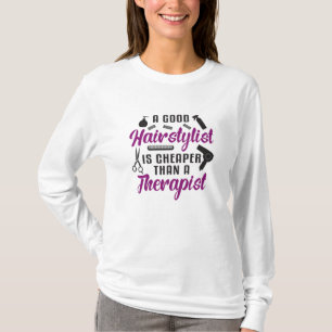 Friseurstylistin Barber Schere Therapy Geschenk Id T-Shirt