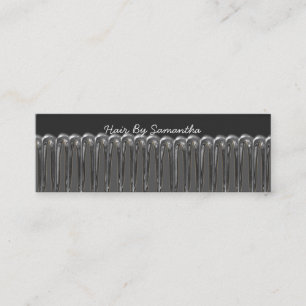 Friseurstylistin Kamm Moderner schwarzer Haarsalon Mini Visitenkarte