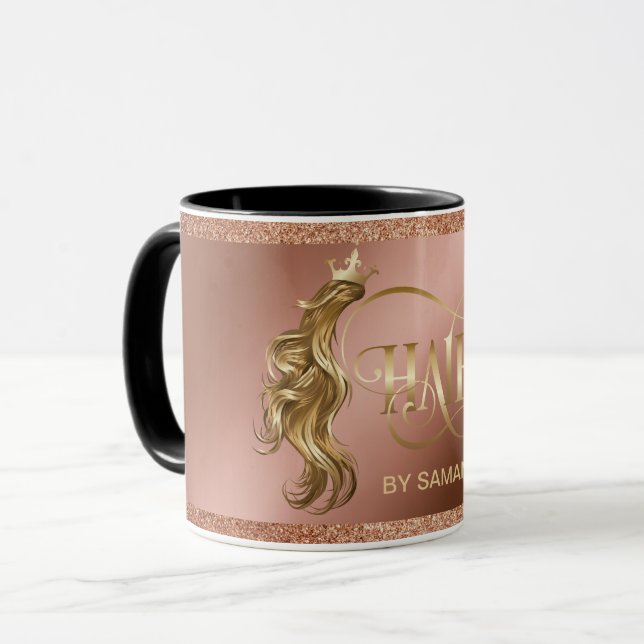 Friseurstylistin, moderne Goldtypografie Tasse (Vorderseite Links)