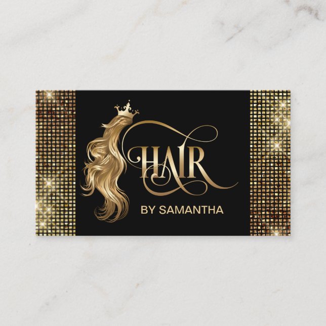 Friseurstylistin, moderne Goldtypografie Visitenkarte (Vorderseite)
