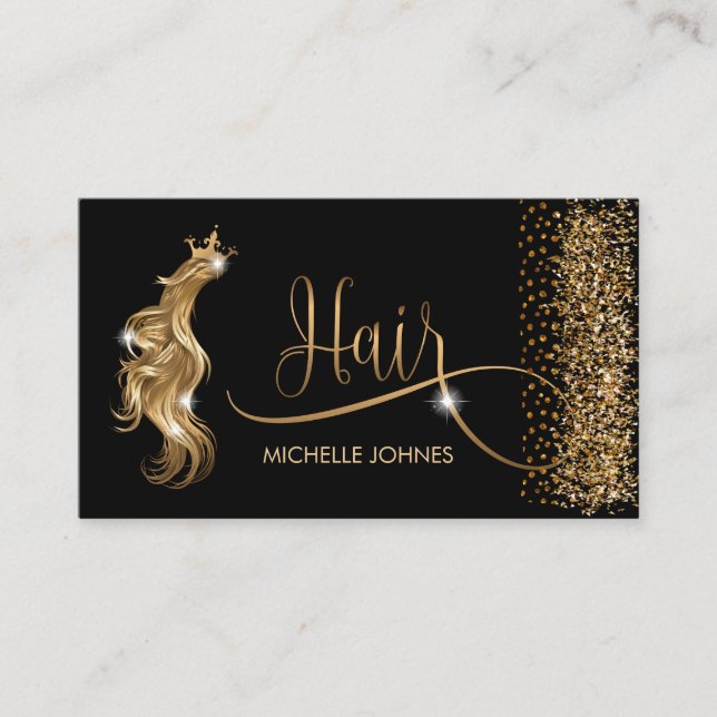 Friseurstylistin, moderne Goldtypografie Visitenkarte (Vorderseite)