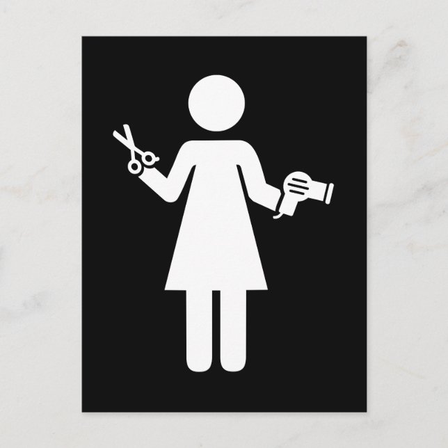 Friseursymbol Postkarte (Vorderseite)