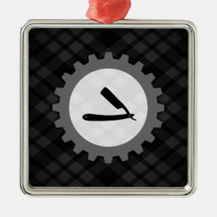 Friseurwerkstatt Silbernes Ornament