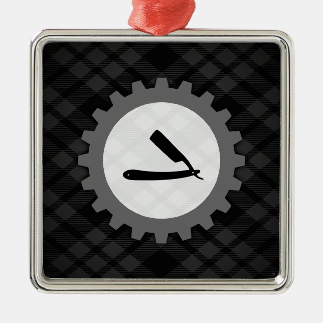 Friseurwerkstatt Silbernes Ornament (Vorne)