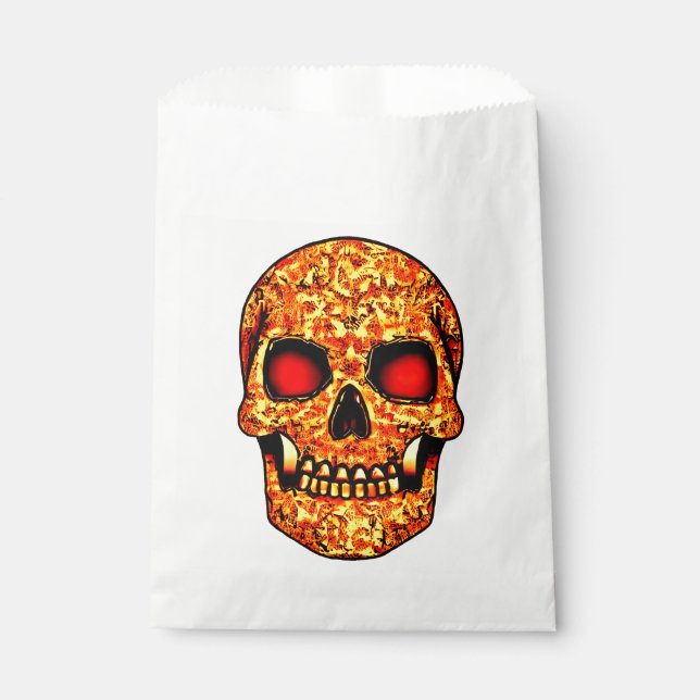 Frisierender Halloweenschädel mit roten Augen Geschenktütchen (Vorderseite)
