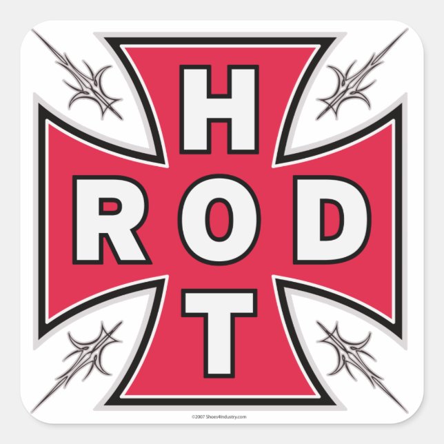FRISIERTE AUTO CROSS Sticker! Quadratischer Aufkleber (Vorderseite)