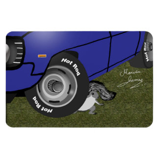 Frisierte Auto Eichhörnchen. Magnet