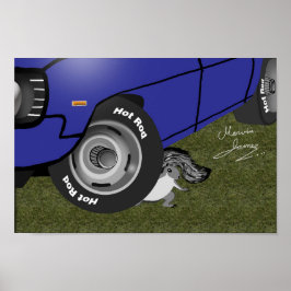 Frisierte Auto Eichhörnchen. Poster