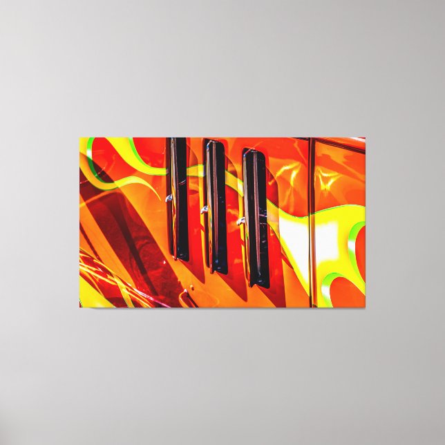 Frisierte Auto Flames Leinwanddruck (Vorderseite)