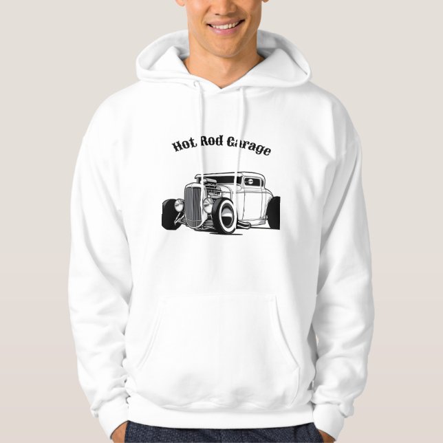 Frisierte Auto Garage Hoodie (Vorderseite)