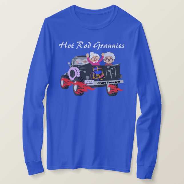 Frisierte Auto Grannies Long Sleeve T - Shirt (Design vorne)