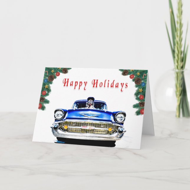 Frisierte Auto Holiday Card Karte (Vorderseite)