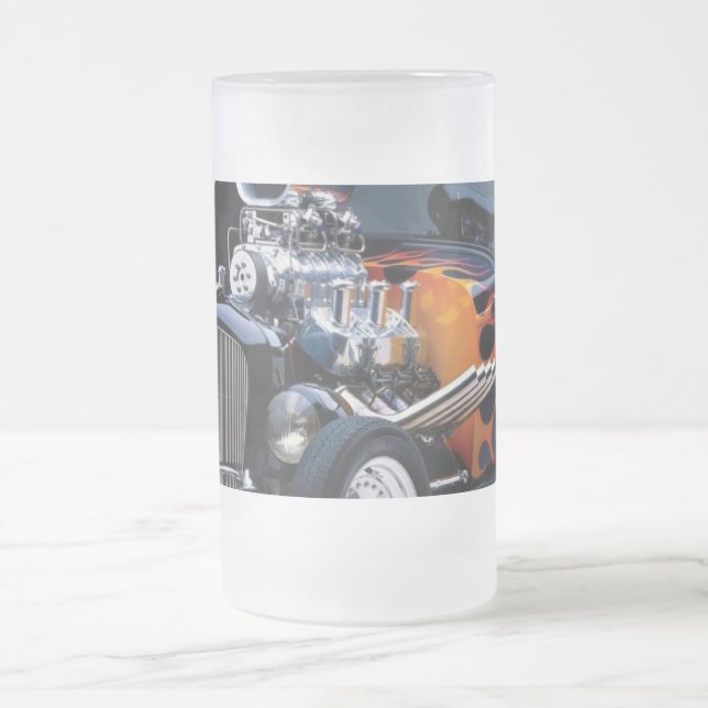 Frisierte Auto Mattglas Bierglas (Mittel)