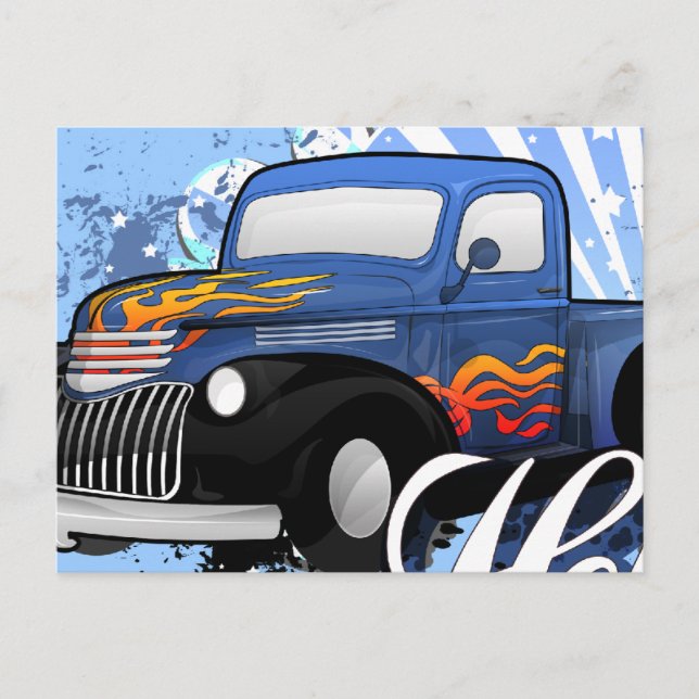 Frisierte Auto Postkarte (Vorderseite)
