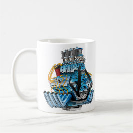 Frisierte Auto Race Car Dragster Motor Cartoon Kaffeetasse