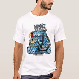 Frisierte Auto Race Car Dragster Motor Cartoon T-Shirt