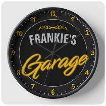 Frisierte Auto Retro Neon Style Biker Custom Garag
