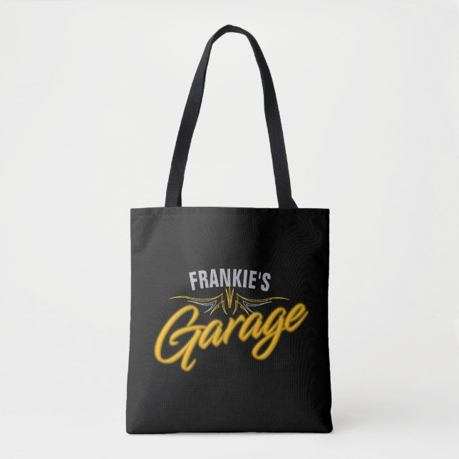 Frisierte Auto Retro Neon Style Biker Custom Garag Tasche (Vorderseite)