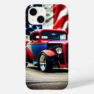 Frisierte Auto und amerikanische Flagge Case-Mate iPhone 14 Hülle
