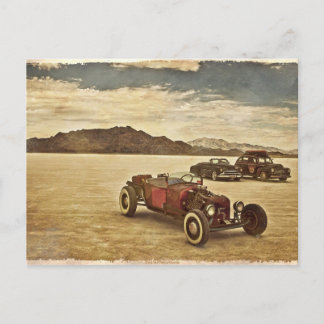 Frisierte Autos auf der Postkarte von Bonneville