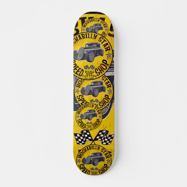 Frisierten Autos Speed Shop Skateboard (Vorne)
