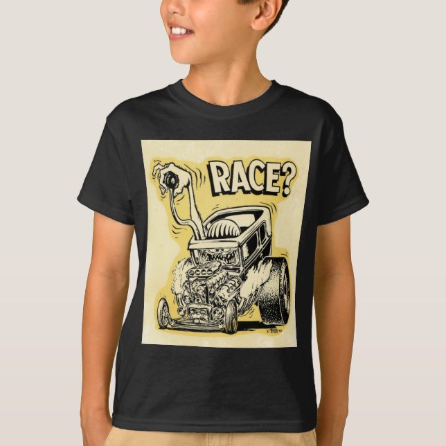 frisiertes Auto wollen, um Monster-Cartoon T-Shirt (Vorderseite)