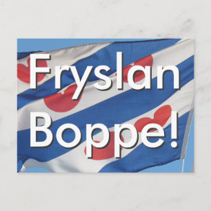 Frisischer Flag & Text Fryslan Boppe! Postkarte