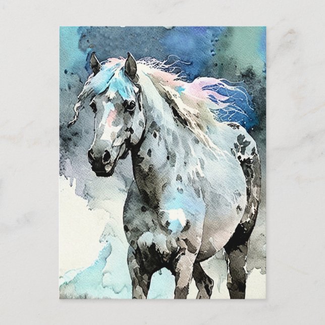 Frisky Appaloosa Mare Watercolor Postkarte (Vorderseite)