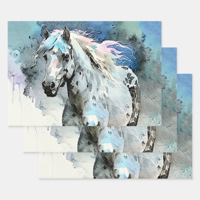 Frisky Appaloosa Mare Watercolour Geschenkpapier Set (Set)